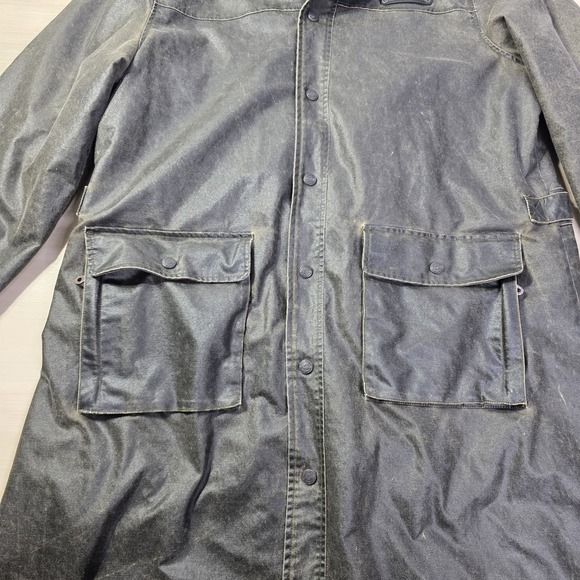Harley‎ Davidson Waxed Duster Trench Coat Brown Distressed Long 2003 Size XL - Picture 7 of 13
